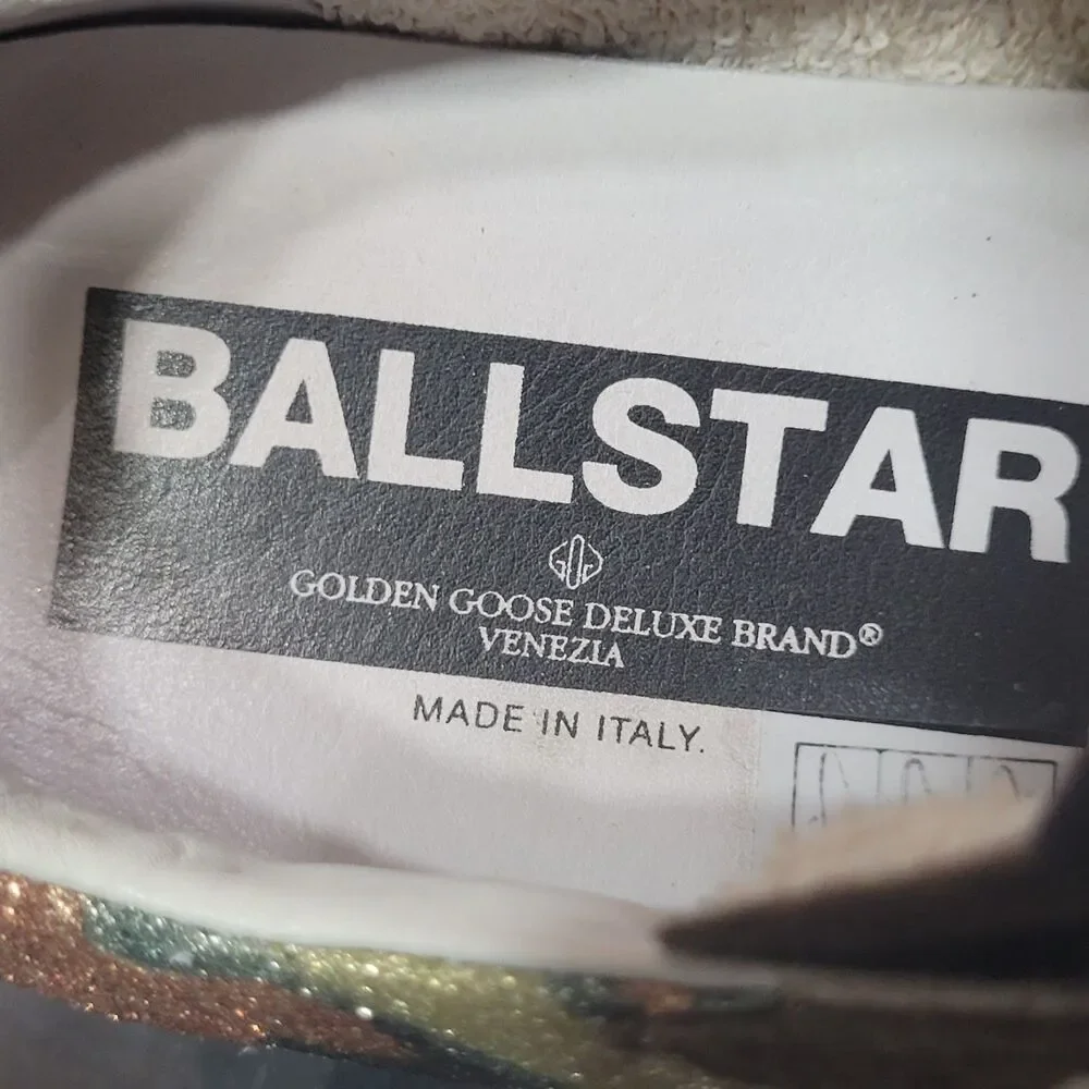 Golden Goose Ball Star Sneakers Womens 39 (9 US) Camo Glitter Made in Italy-Rare - Picture 6 of 7